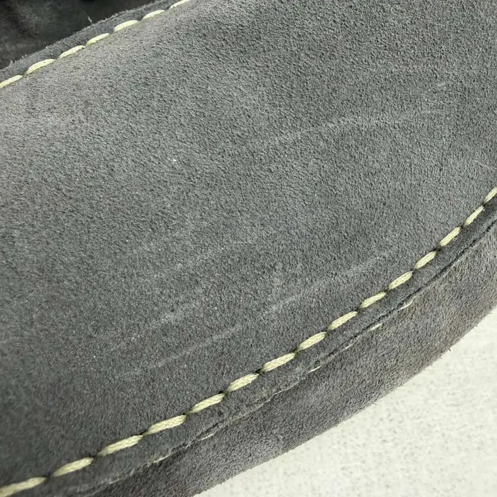 Vincenti Men's Gray Suede Contrast Stitching Loafers Sz 44 US 10.5